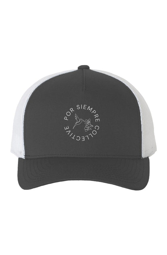 White Mesh Five-Panel Retro Trucker Cap